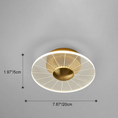 Luz de techo LED semi-empotrada moderna minimalista redonda cuadrada de flores de acrílico y metal para dormitorio 