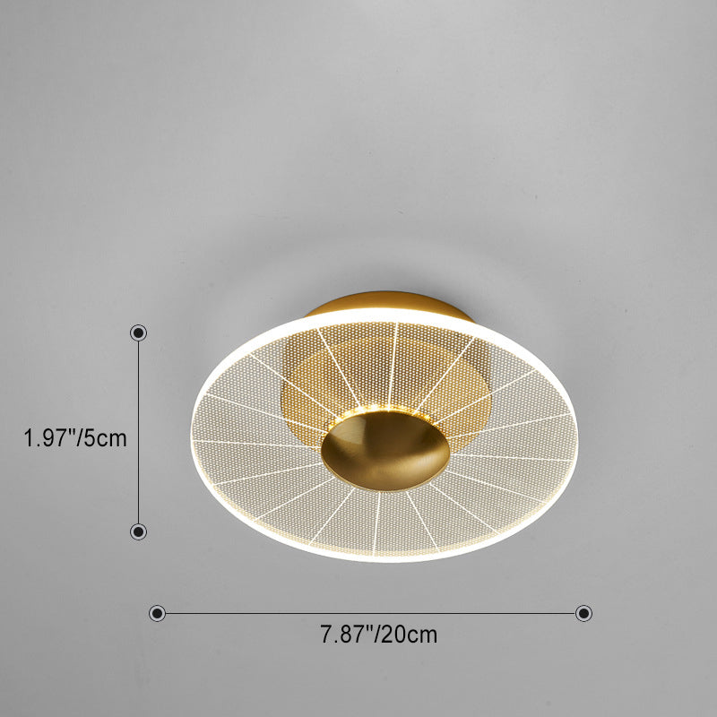 Luz de techo LED semi-empotrada moderna minimalista redonda cuadrada de flores de acrílico y metal para dormitorio 