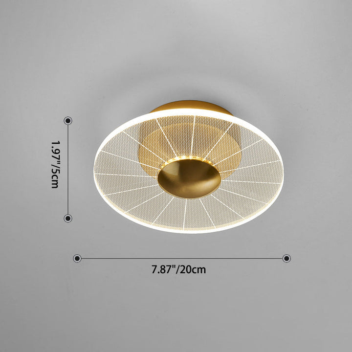 Lustre semi-encastré LED en acrylique à motif géométrique circulaire vertical de luxe contemporain pour salon 