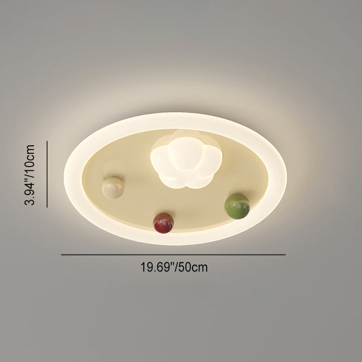 Plafonnier LED rond en fer scandinave contemporain pour salon 