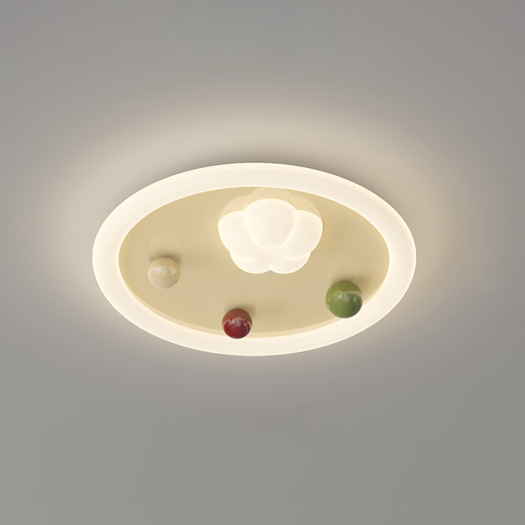 Plafonnier LED rond en fer scandinave contemporain pour salon 