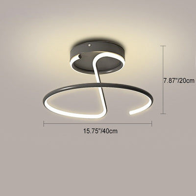 Moderne minimalistische Deckenleuchte aus Aluminiumlegierung und Acryl mit LED-Halbeinbau für das Schlafzimmer 