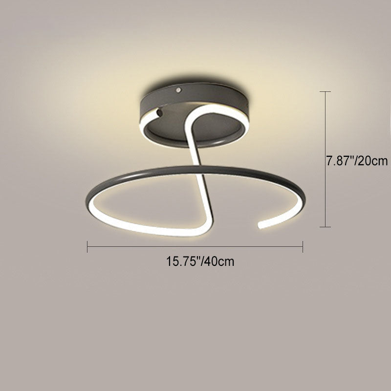 Moderne minimalistische Deckenleuchte aus Aluminiumlegierung und Acryl mit LED-Halbeinbau für das Schlafzimmer 
