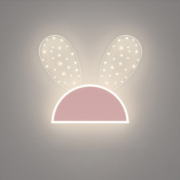 Contemporary Creative Rabbit Planet Acrylic Iron LED Wall Sconce Lamp For Bedroom