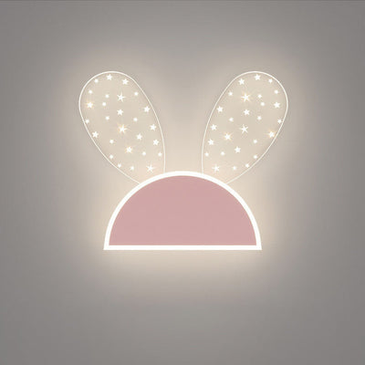 コンテンポラリー クリエイティブ ラビット プラネット アクリル アイアン LED ウォール スコンス ランプ 寝室用 