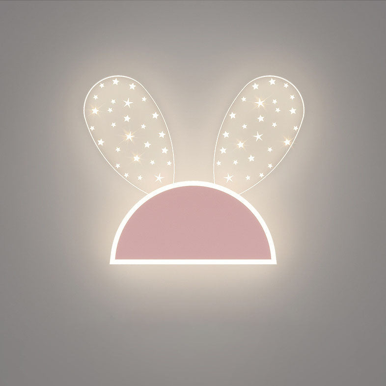 コンテンポラリー クリエイティブ ラビット プラネット アクリル アイアン LED ウォール スコンス ランプ 寝室用 