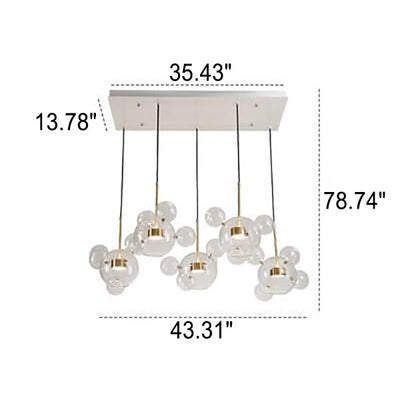 Modern Atom Mickey Head Bubble Glass Ball 1-Light LED Pendant Light