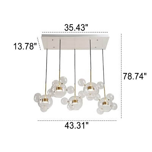 Modern Atom Mickey Head Bubble Glass Ball 1-Light LED Pendant Light