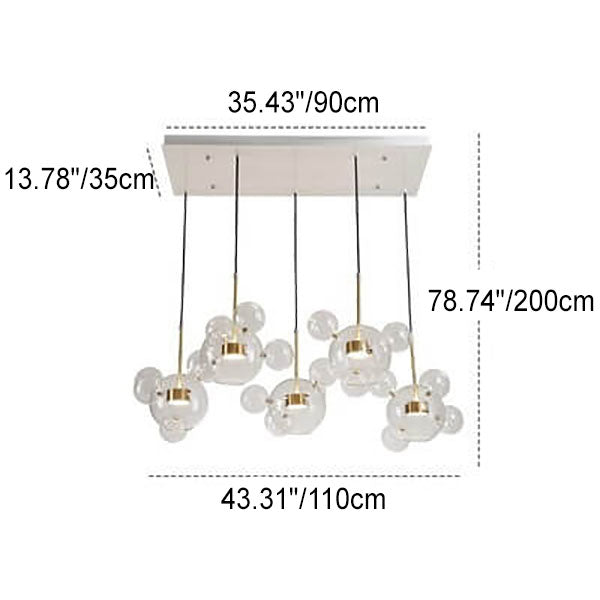 Modern Atom Mickey Head Bubble Glass Ball 1-Light LED Pendant Light