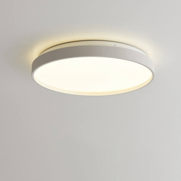 Modern Minimalist Round Solid Color Acrylic Iron LED Flush Mount Ceiling Light For Living Room &amp; Bedroom
