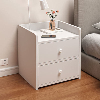 Table de chevet rectangulaire minimaliste moderne en panneau de densité avec 1/2/3 tiroirs pour chambre à coucher 