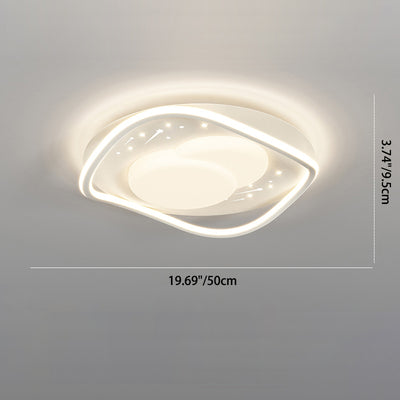 Luz de techo LED de montaje empotrado de hierro acrílico con ondas cuadradas redondas creativas contemporáneas para dormitorio 