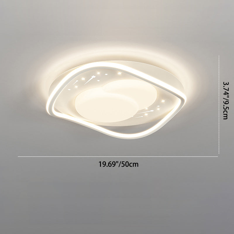 Luz de techo LED de montaje empotrado de hierro acrílico con ondas cuadradas redondas creativas contemporáneas para dormitorio 