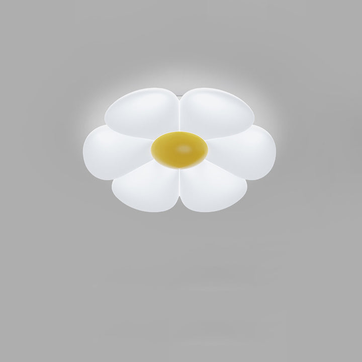 Zeitgenössische kreative Daisy Flower PE Eisen LED Unterputz Deckenleuchte für Schlafzimmer 