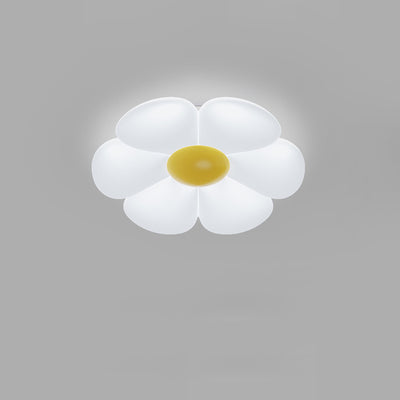 Luz de techo LED empotrada de hierro PE con diseño de flor de margarita creativa contemporánea para dormitorio 