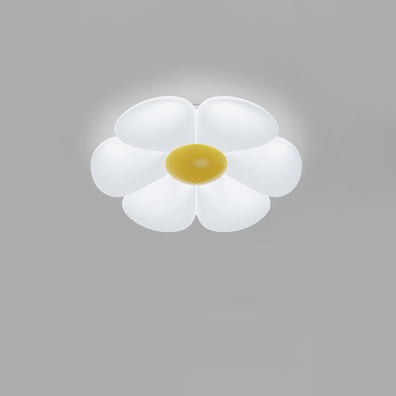 Luz de techo LED empotrada de hierro PE con diseño de flor de margarita creativa contemporánea para dormitorio 