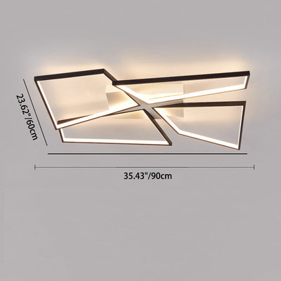 Moderne minimalistische Dreieck Patchwork Quadrat Rechteck Aluminium Eisen Silikon LED Unterputz Deckenleuchte für Schlafzimmer 