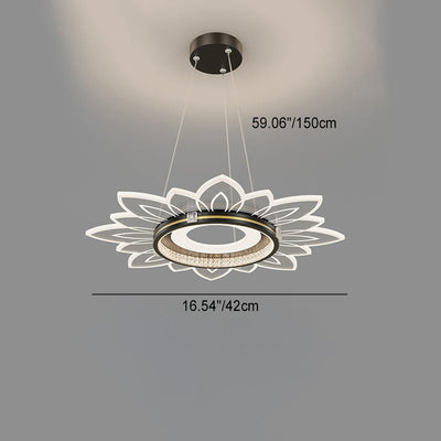 Lustre LED contemporain en acrylique cristal de luxe avec abat-jour en forme de fleur pour chambre 