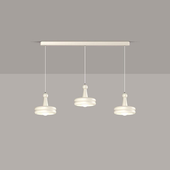 Zeitgenössischer nordischer Kirschglas-Eisen-3-Licht-Insel-Kronleuchter für Wohnzimmer 
