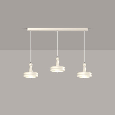 Zeitgenössischer nordischer Kirschglas-Eisen-3-Licht-Insel-Kronleuchter für Wohnzimmer 