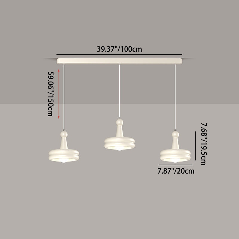 Zeitgenössischer nordischer Kirschglas-Eisen-3-Licht-Insel-Kronleuchter für Wohnzimmer 
