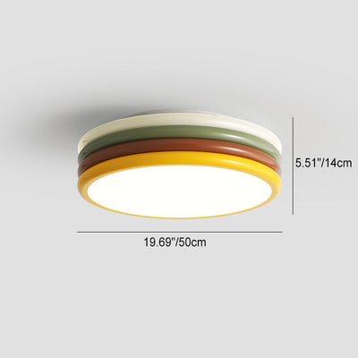 Zeitgenössische kreative Eisen Acryl Runde Hamburger LED Unterputz Deckenleuchte für Schlafzimmer 