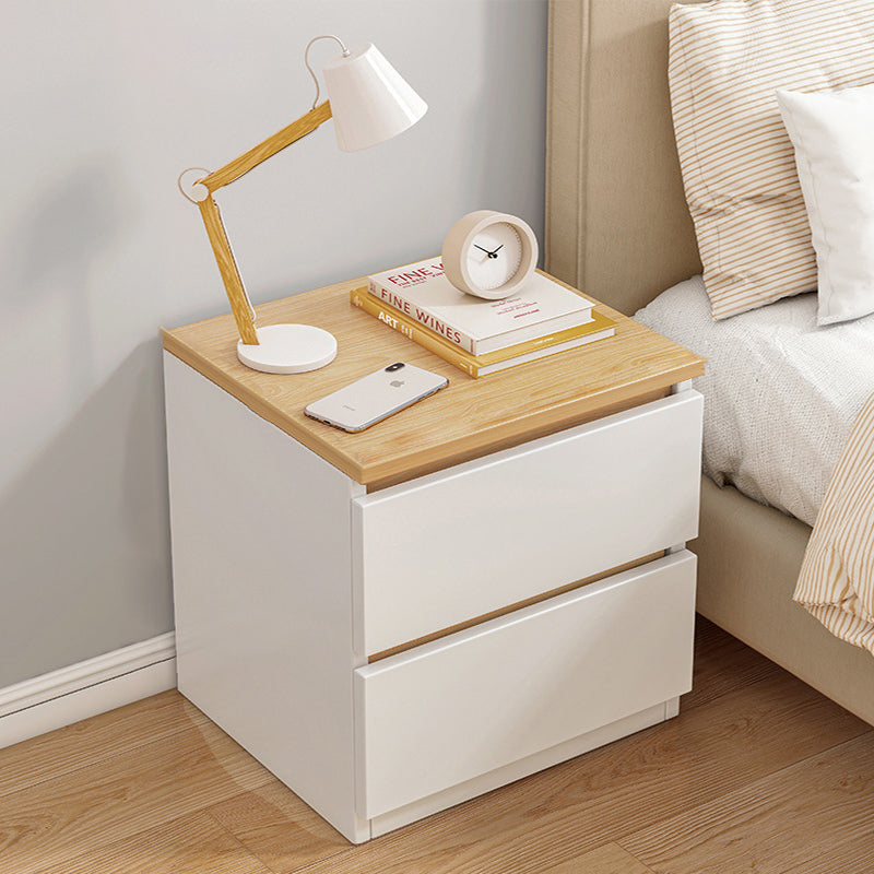 Mesita de noche rectangular minimalista moderna con panel de densidad de 2/3 cajones para el dormitorio 