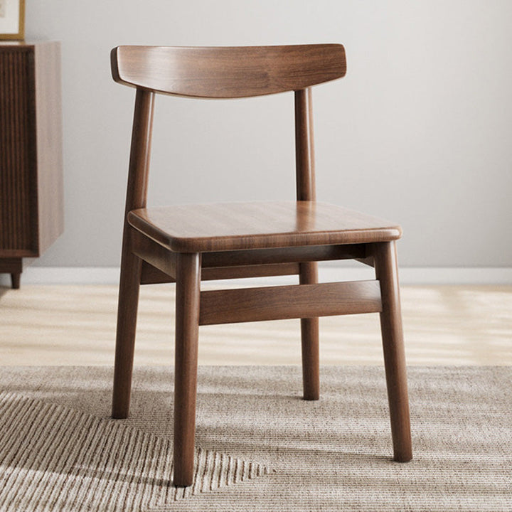 Contemporary Retro Square Double Layer Faux Nappa Leather Upholstered Dining Chair Open Back Armless For Dining Room