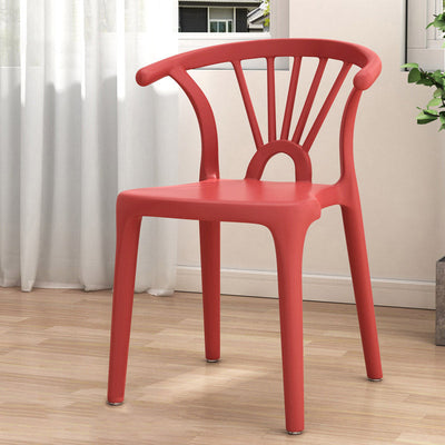 Chaise de salle à manger empilable en plastique Arc scandinave contemporain avec dossier pour salle à manger 