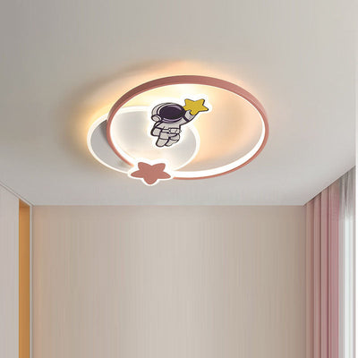 Luz de techo empotrada LED de hierro con avión acrílico creativo contemporáneo para dormitorio 