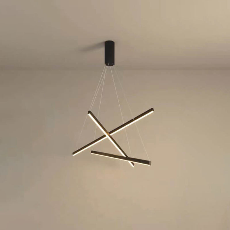 Nordic Light Luxury Iron Aluminum Geometric Line Combination LED Chand ...