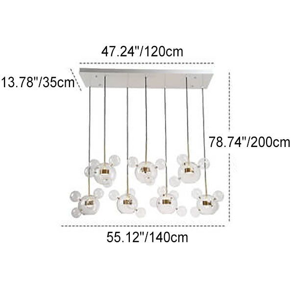 Modern Atom Mickey Head Bubble Glass Ball 1-Light LED Pendant Light