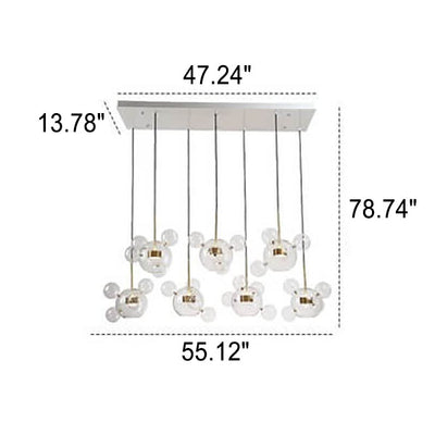 Modern Atom Mickey Head Bubble Glass Ball 1-Light LED Pendant Light