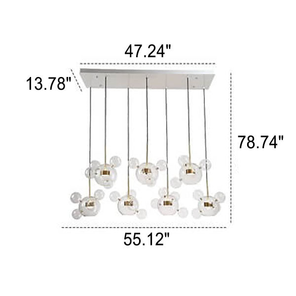 Modern Atom Mickey Head Bubble Glass Ball 1-Light LED Pendant Light