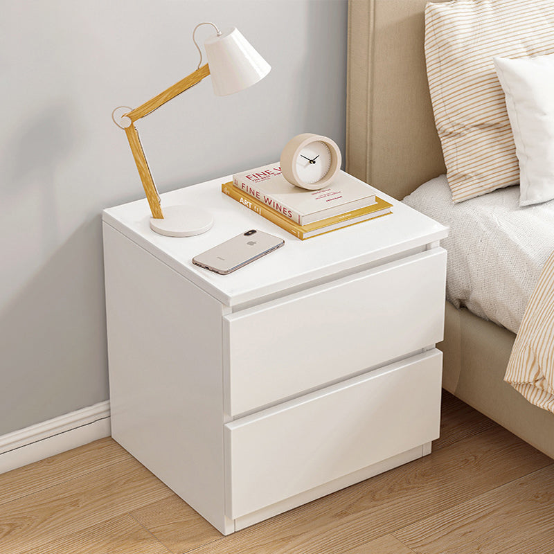 Mesita de noche rectangular minimalista moderna con panel de densidad de 2/3 cajones para el dormitorio 