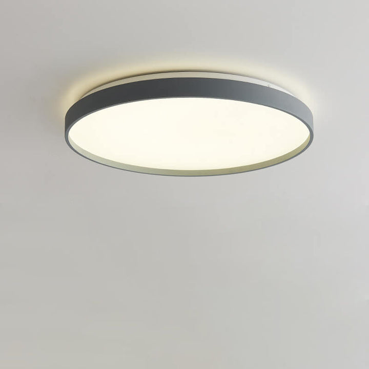 Modern Minimalist Round Solid Color Acrylic Iron LED Flush Mount Ceiling Light For Living Room &amp; Bedroom