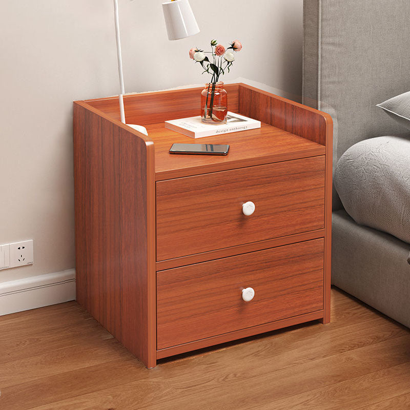 Table de chevet rectangulaire minimaliste moderne en panneau de densité avec 1/2/3 tiroirs pour chambre à coucher 