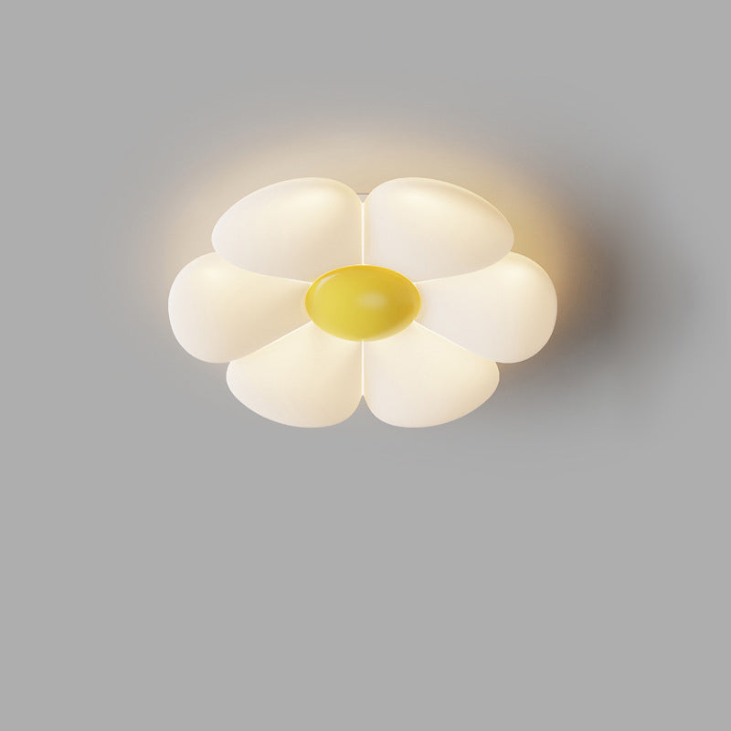 Luz de techo LED empotrada de hierro PE con diseño de flor de margarita creativa contemporánea para dormitorio 