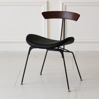 Chaise de salle à manger contemporaine en fourmi industrielle, bois, armature en cuir, tissu, éponge avec dossier pour salle à manger 