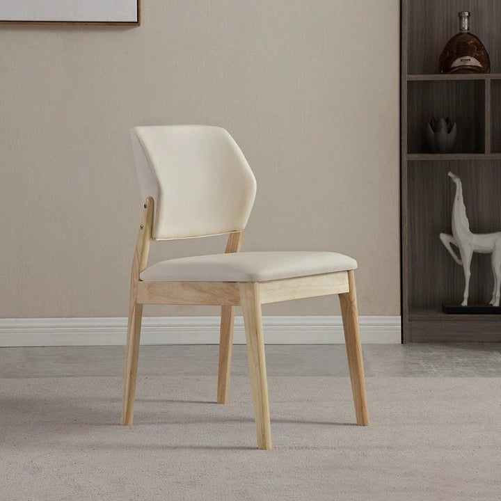 Chaise de salle à manger contemporaine nordique en similicuir rembourré avec dossier ouvert sans accoudoirs pour salle à manger 