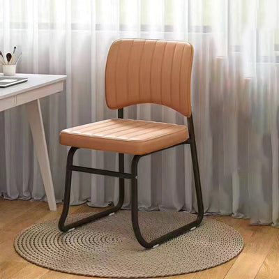 Moderner minimalistischer quadratischer PU-Leder stapelbarer Schreibtischstuhl mit Rückenlehne für das Home-Office 