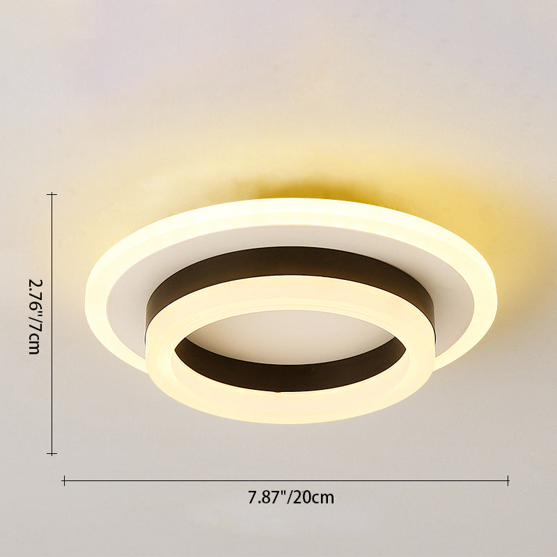 Luz de techo LED de montaje empotrado con pantalla cuadrada redonda geométrica acrílica de simplicidad moderna para sala de estar 