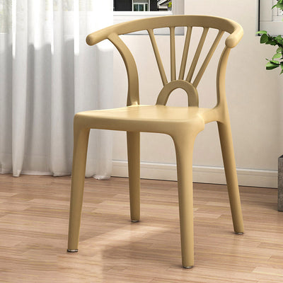 Chaise de salle à manger empilable en plastique Arc scandinave contemporain avec dossier pour salle à manger 