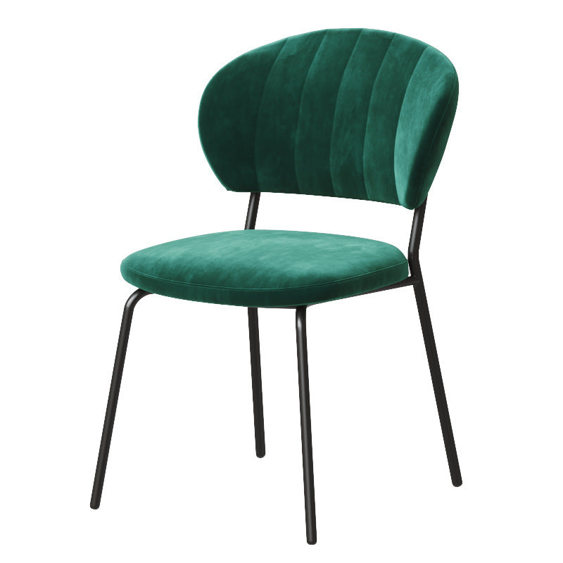 Chaise de salle à manger contemporaine nordique ronde en lin de coton rembourré dossier pour salle à manger 