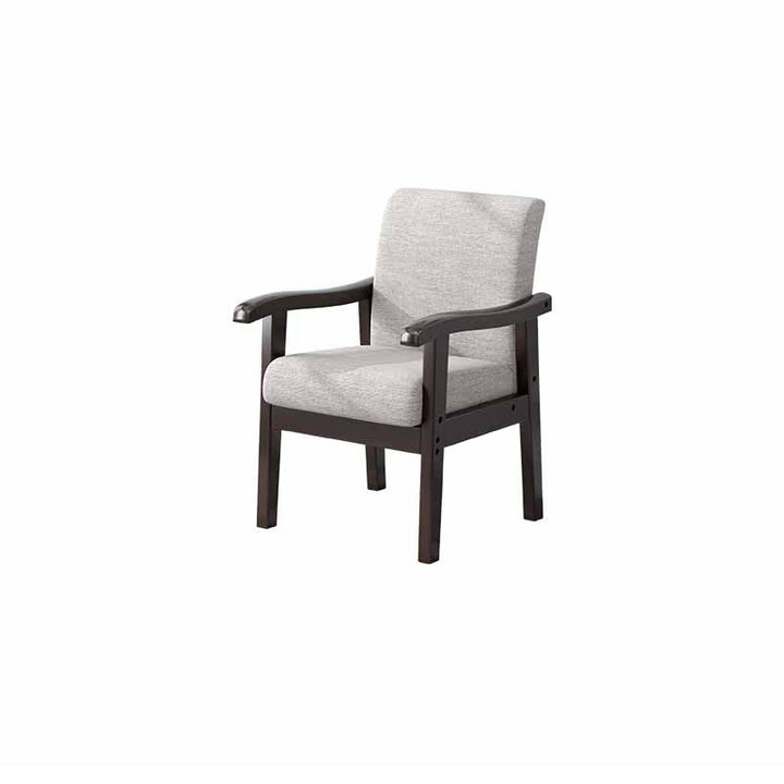 Silla de madera de caucho con tapizado de algodón y lino, estilo minimalista moderno y cuadrado, para sala de estar 