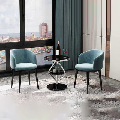 Zeitgenössischer nordischer runder Lutscher-Glas-Edelstahl-Beistelltisch 2-stufig für das Wohnzimmer 