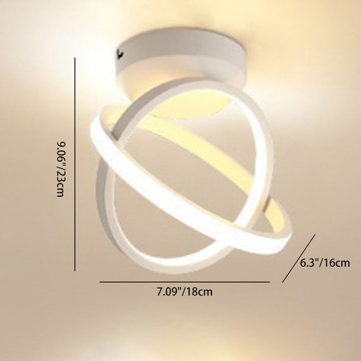 Luz de techo LED de montaje semi-empotrado geométrica de círculo cuadrado de aluminio hierro acrílico de simplicidad moderna para pasillo 