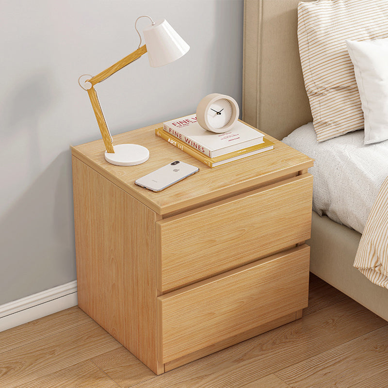 Mesita de noche rectangular minimalista moderna con panel de densidad de 2/3 cajones para el dormitorio 