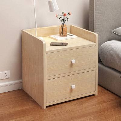 Table de chevet rectangulaire minimaliste moderne en panneau de densité avec 1/2/3 tiroirs pour chambre à coucher 