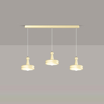 Zeitgenössischer nordischer Kirschglas-Eisen-3-Licht-Insel-Kronleuchter für Wohnzimmer 